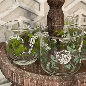 Queen Anne's Lace by M. Dia Glasses Short Juice Rocks Floral Set of 11
